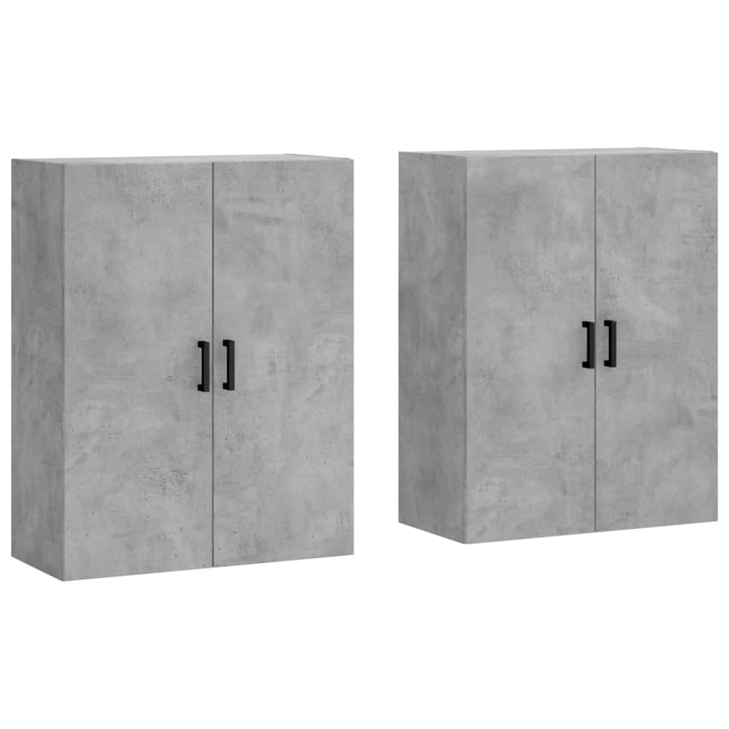 vidaXL Armários de Parede 2 Peças 69,5x34x90 cm Cinzento Cimento - 222796022