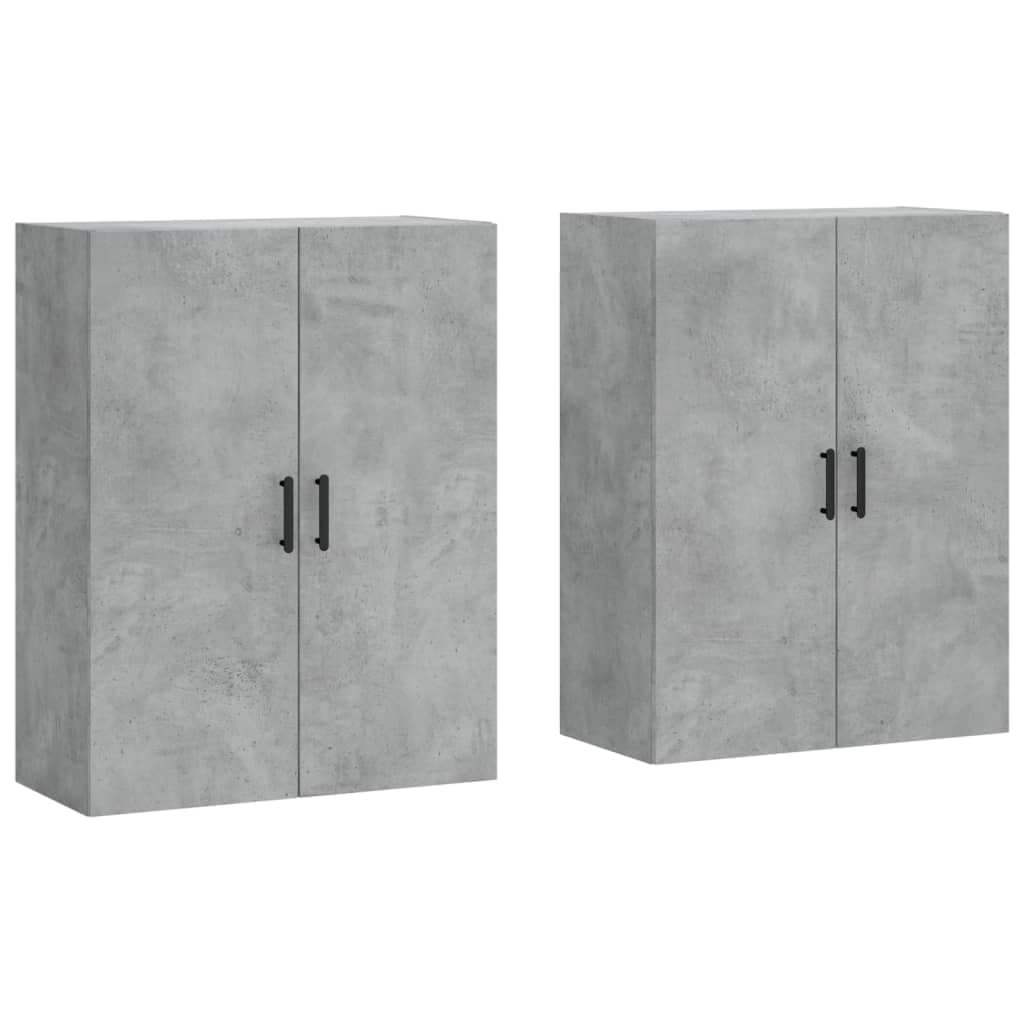 vidaXL Armários de parede 2 pcs 69,5x34x90 cm cinzento cimento
