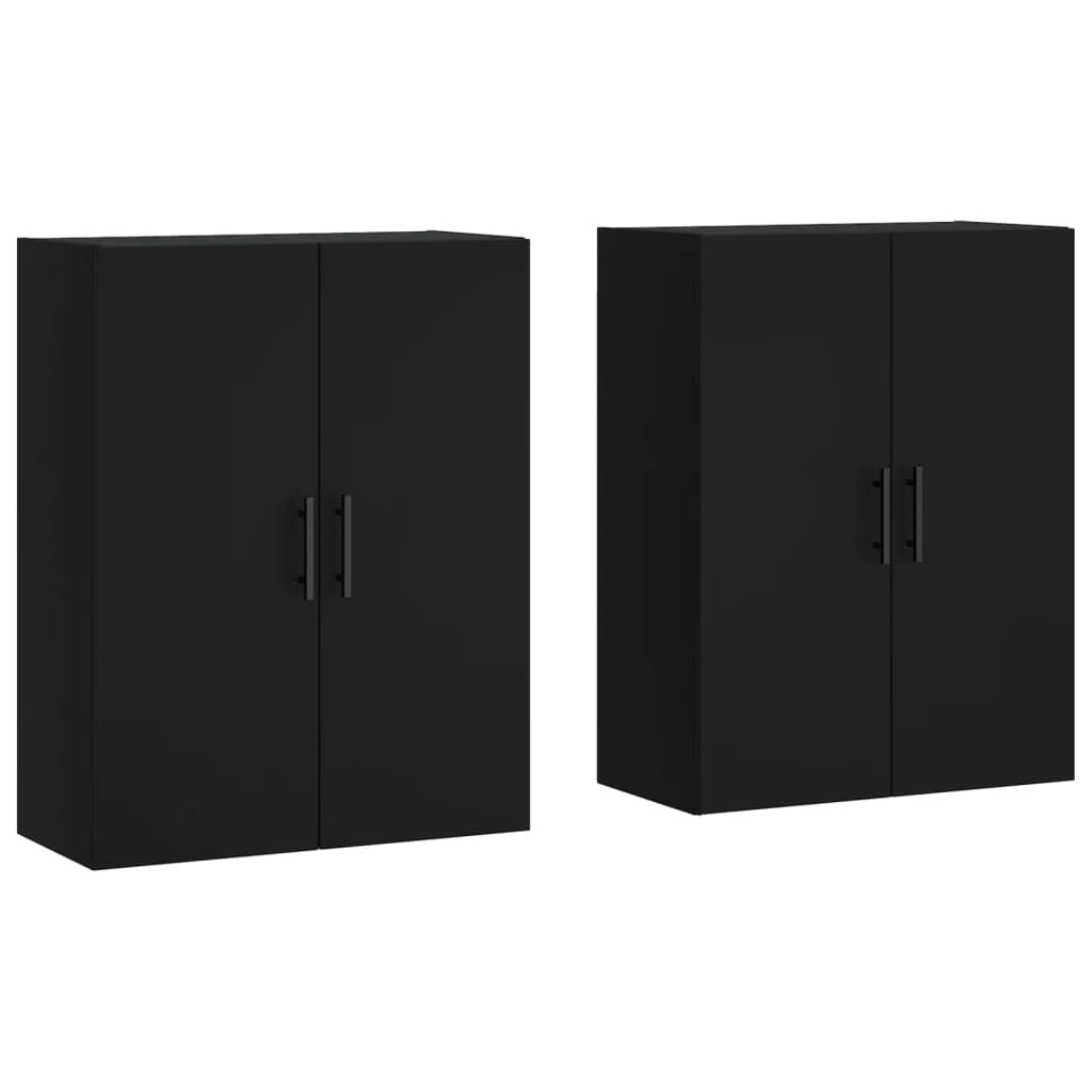 vidaXL Armários de parede 2 pcs 69,5x34x90 cm preto