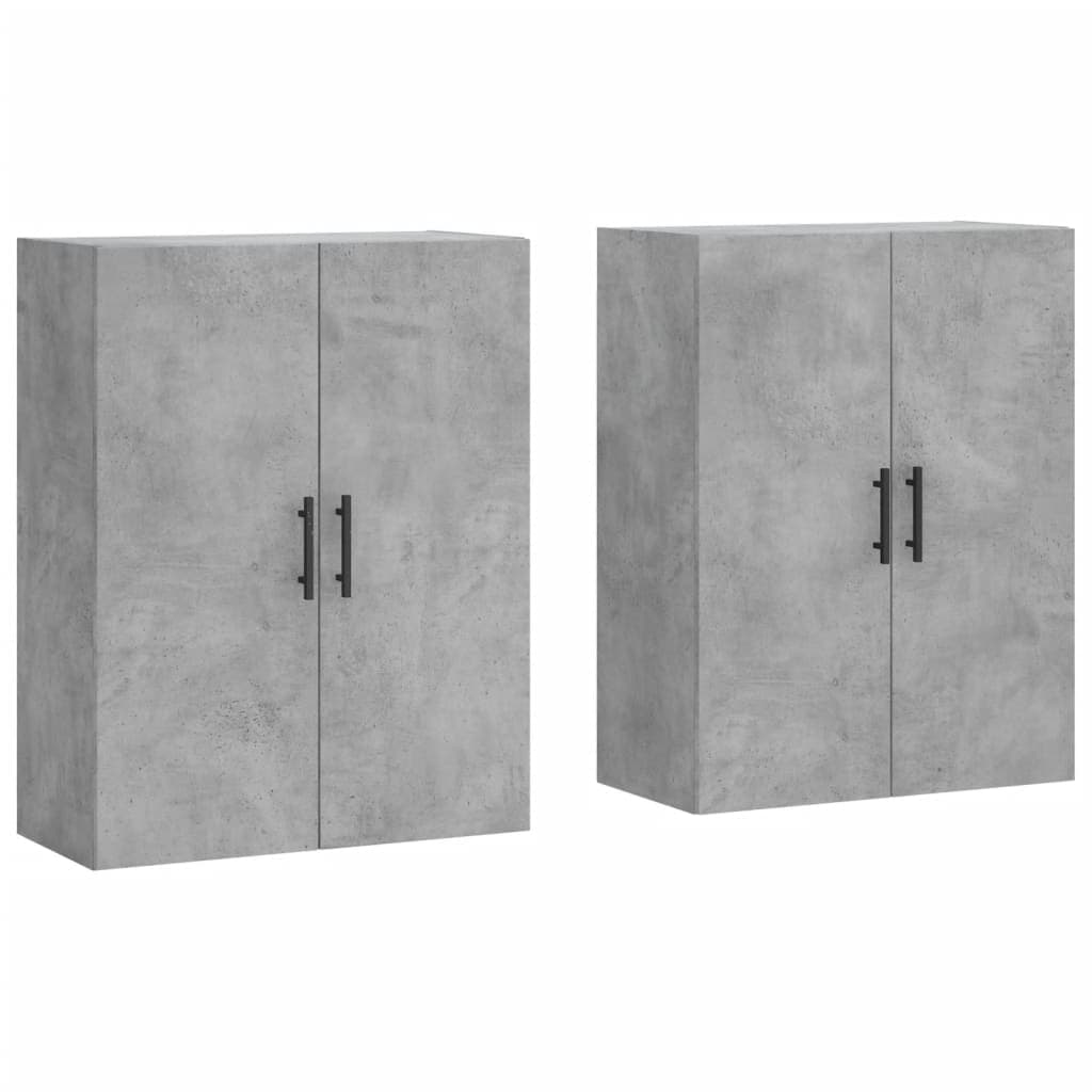 vidaXL Armários de parede 2 pcs 69,5x34x90 cm cinzento cimento