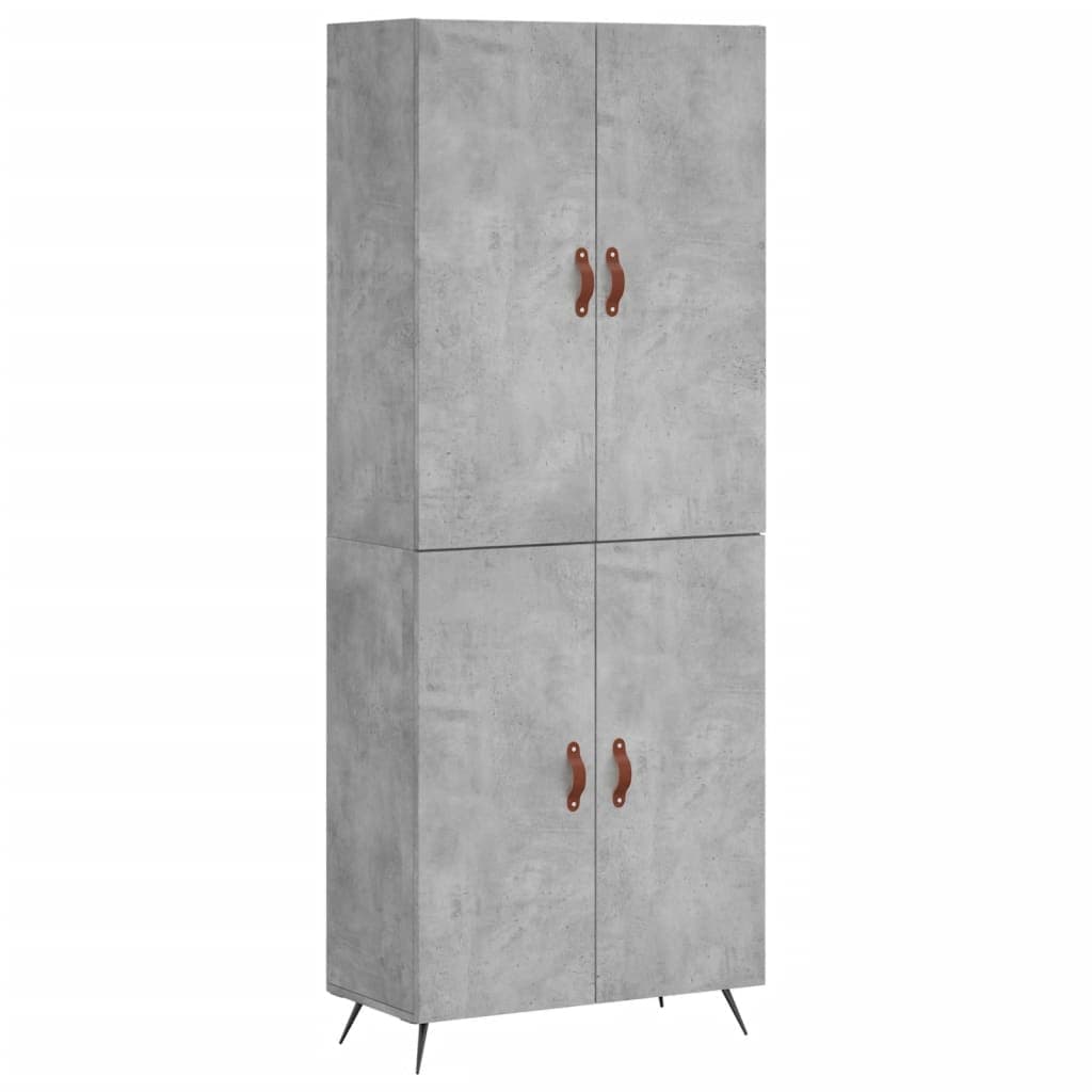 vidaXL Armário alto 69,5x34x180 cm derivados de madeira cinza cimento