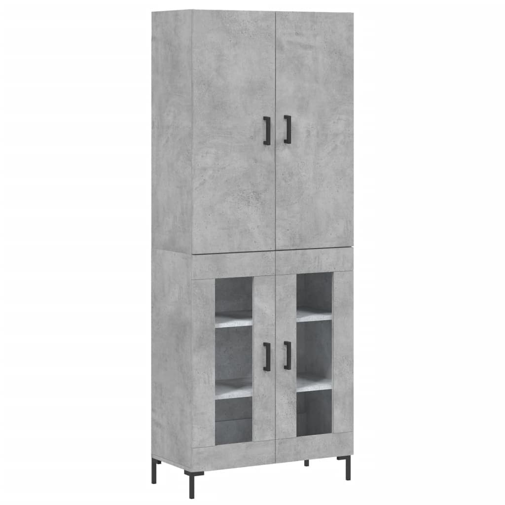 vidaXL Armário alto 69,5x34x180 cm derivados de madeira cinza cimento