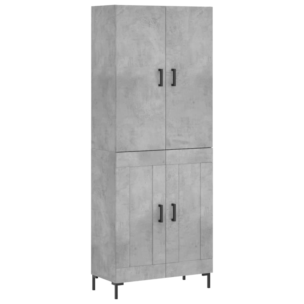 vidaXL Armário alto 69,5x34x180 cm derivados de madeira cinza cimento