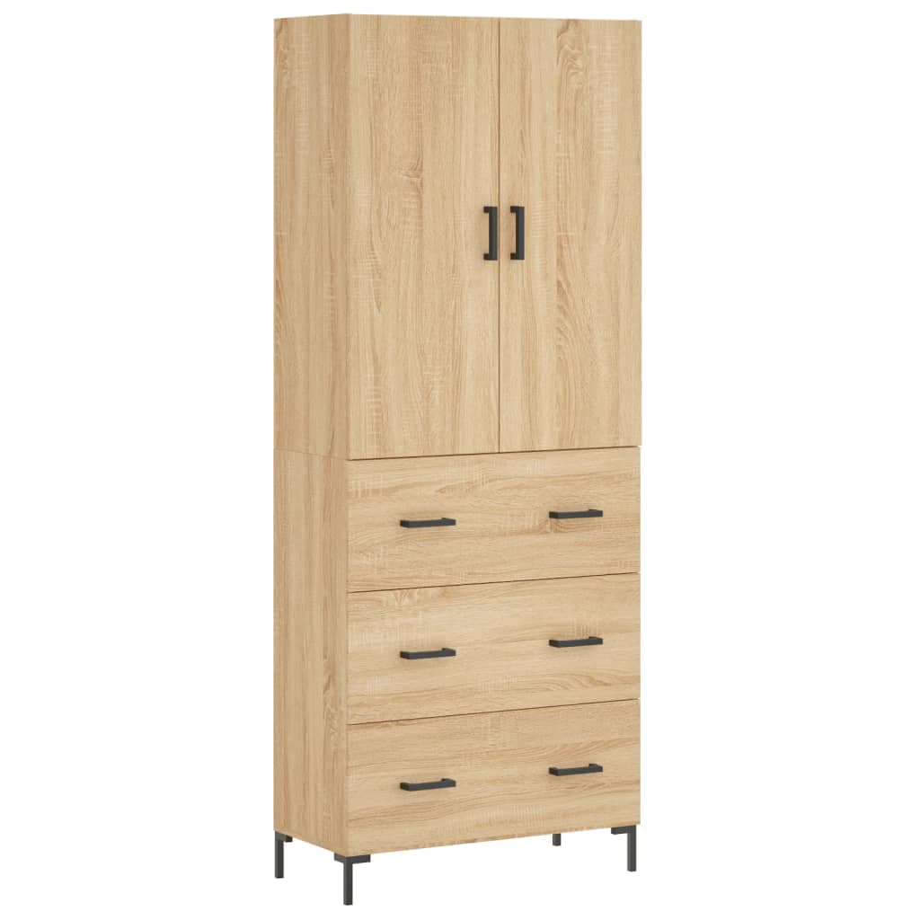 vidaXL Armário alto 69,5x34x180 cm derivados de madeira cor sonoma