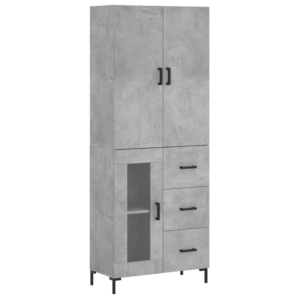 vidaXL Armário alto 69,5x34x180 cm derivados de madeira cinza cimento