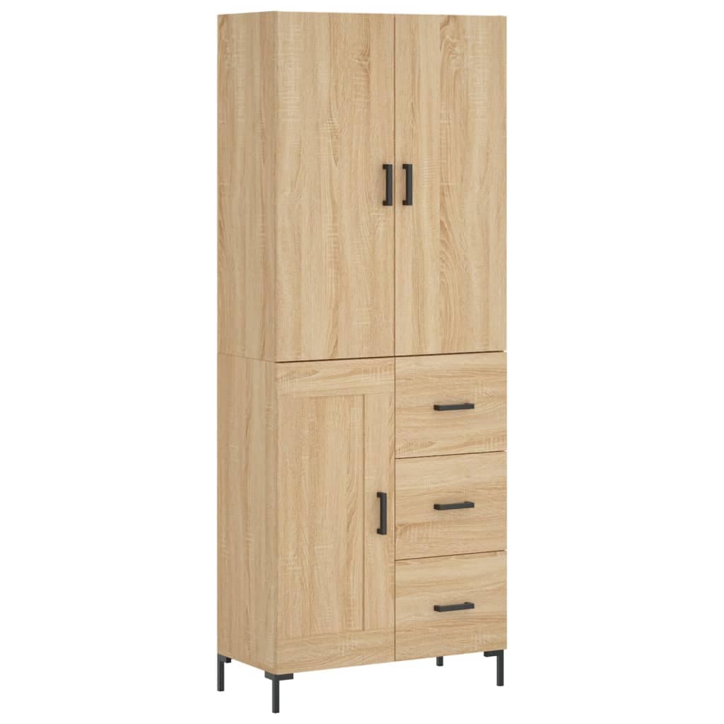 vidaXL Armário alto 69,5x34x180 cm derivados de madeira cor sonoma
