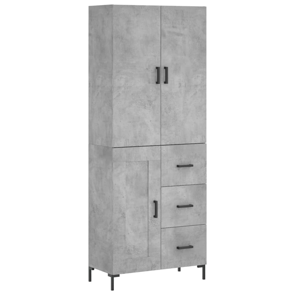 vidaXL Armário alto 69,5x34x180 cm derivados de madeira cinza cimento