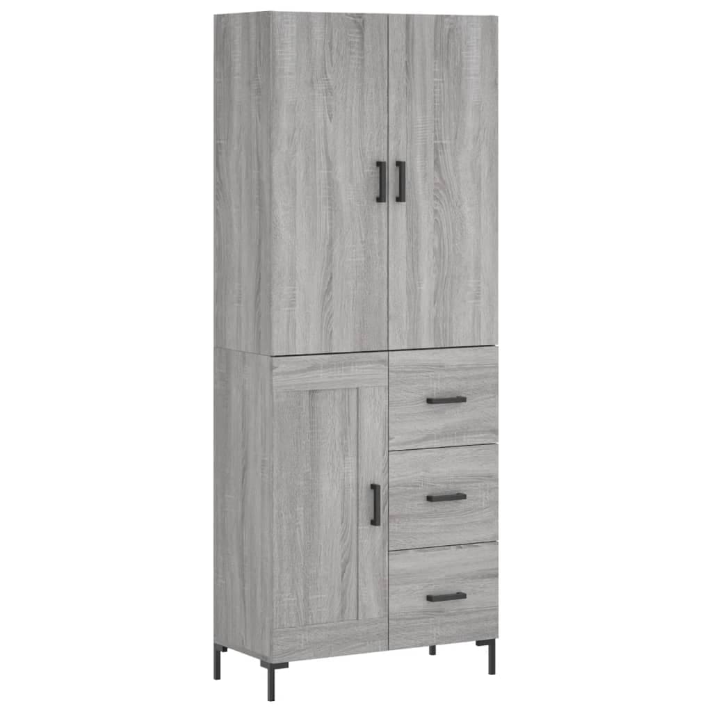 vidaXL Armário alto 69,5x34x180 cm derivados de madeira sonoma cinza