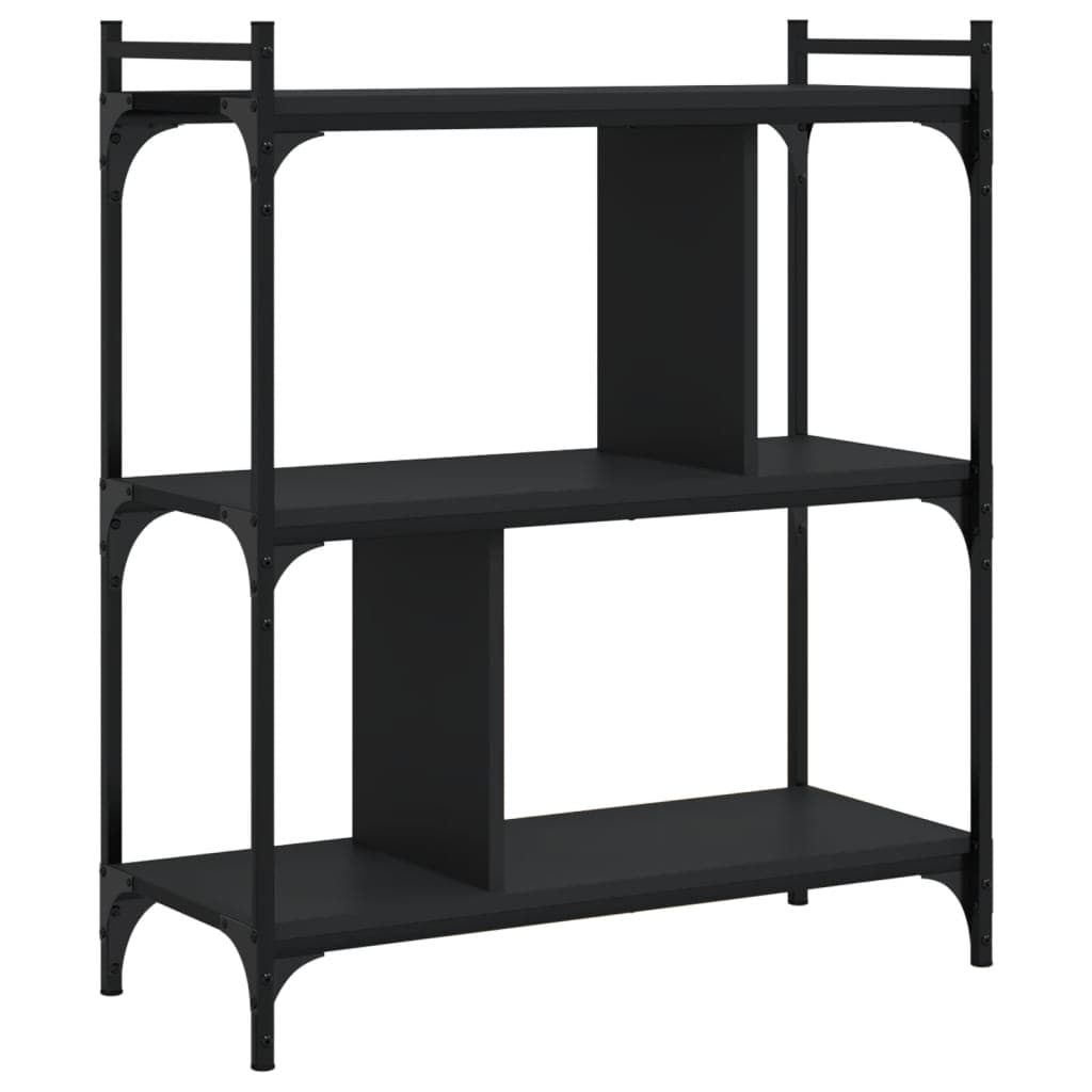 vidaXL Estante c/ 3 prateleiras 76x32x88 cm derivados madeira preto