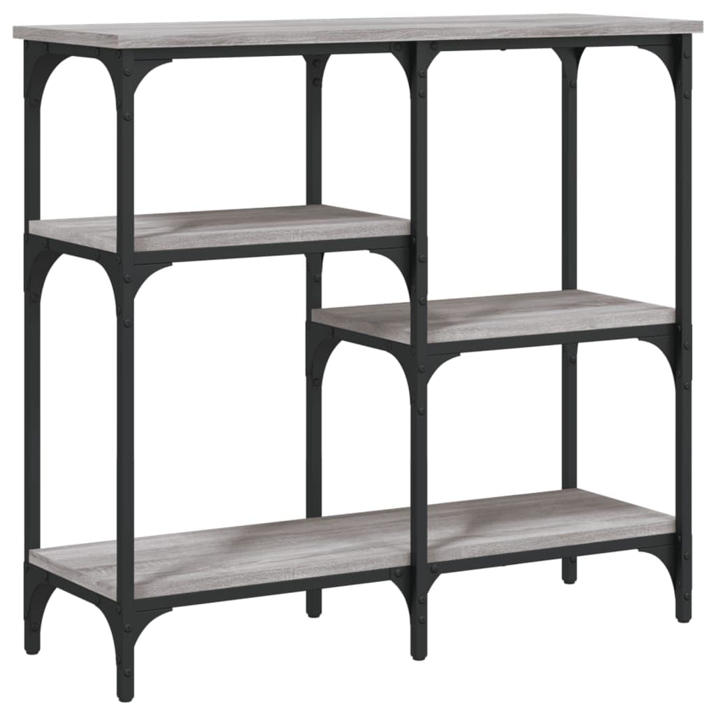 vidaXL Mesa consola 80x29x75 cm derivados de madeira cinzento sonoma