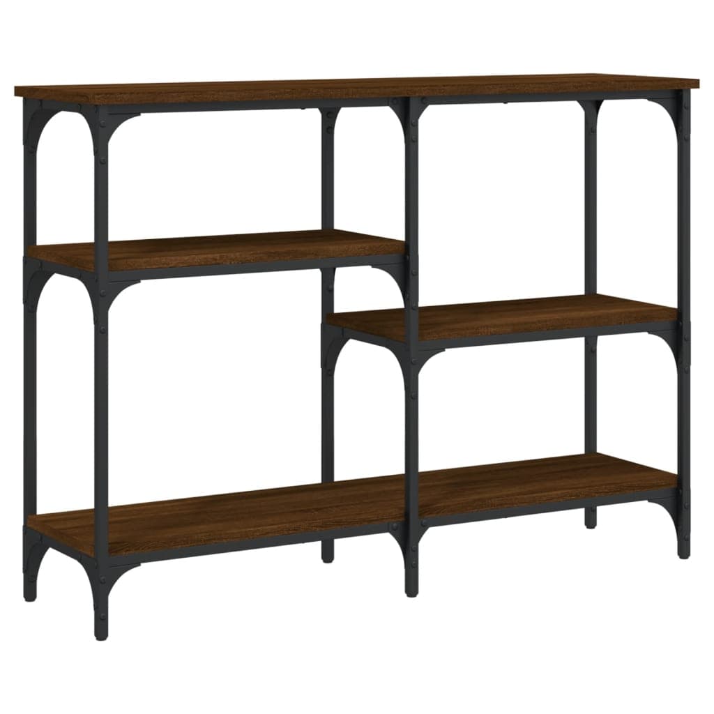 Consola de Entrada Bríd 102x29x75 cm Cor Castanho Derivados de Madeira com Estrutura de Metal Design Industrial