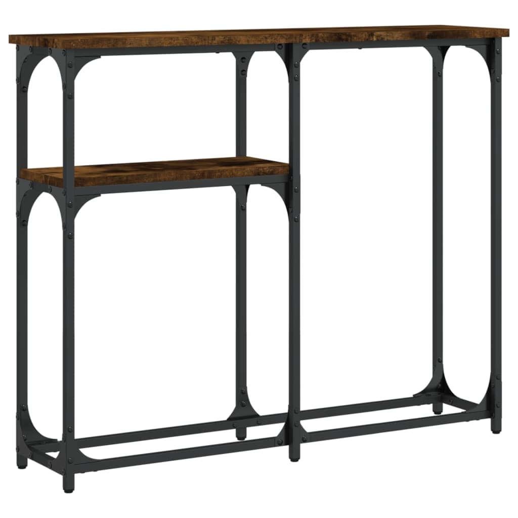 vidaXL Mesa consola 90x22,5x75 cm derivados de madeira carvalho fumado