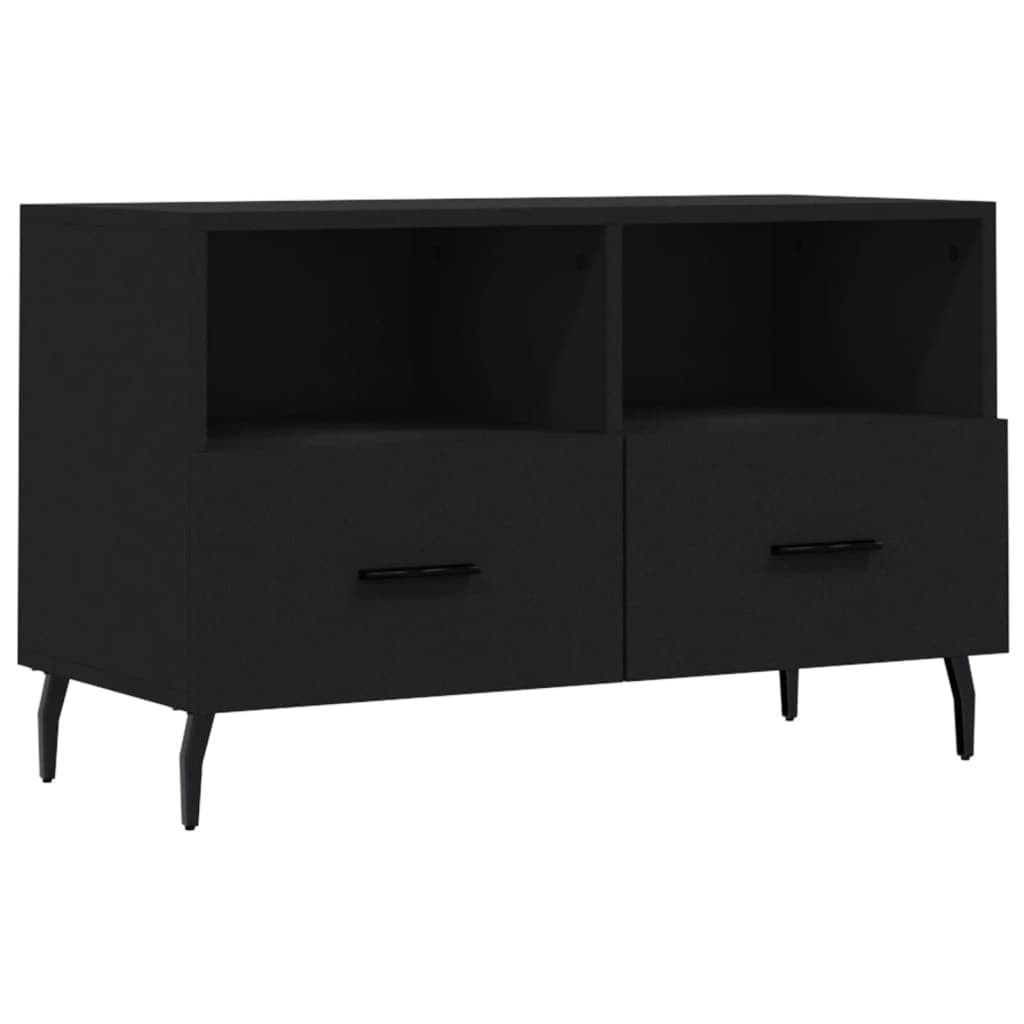 vidaXL Móvel p/ TV 80x36x50 cm derivados de madeira preto