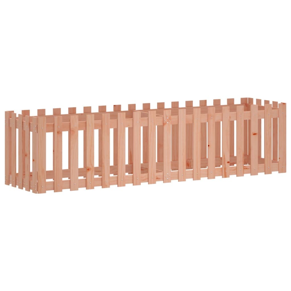 vidaXL Canteiro elevado c/ design de cerca 200x50x50cm madeira douglas