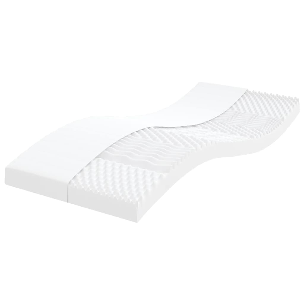 vidaXL Colchão de espuma 90x200 cm 7 zonas dureza 20 ILD branco