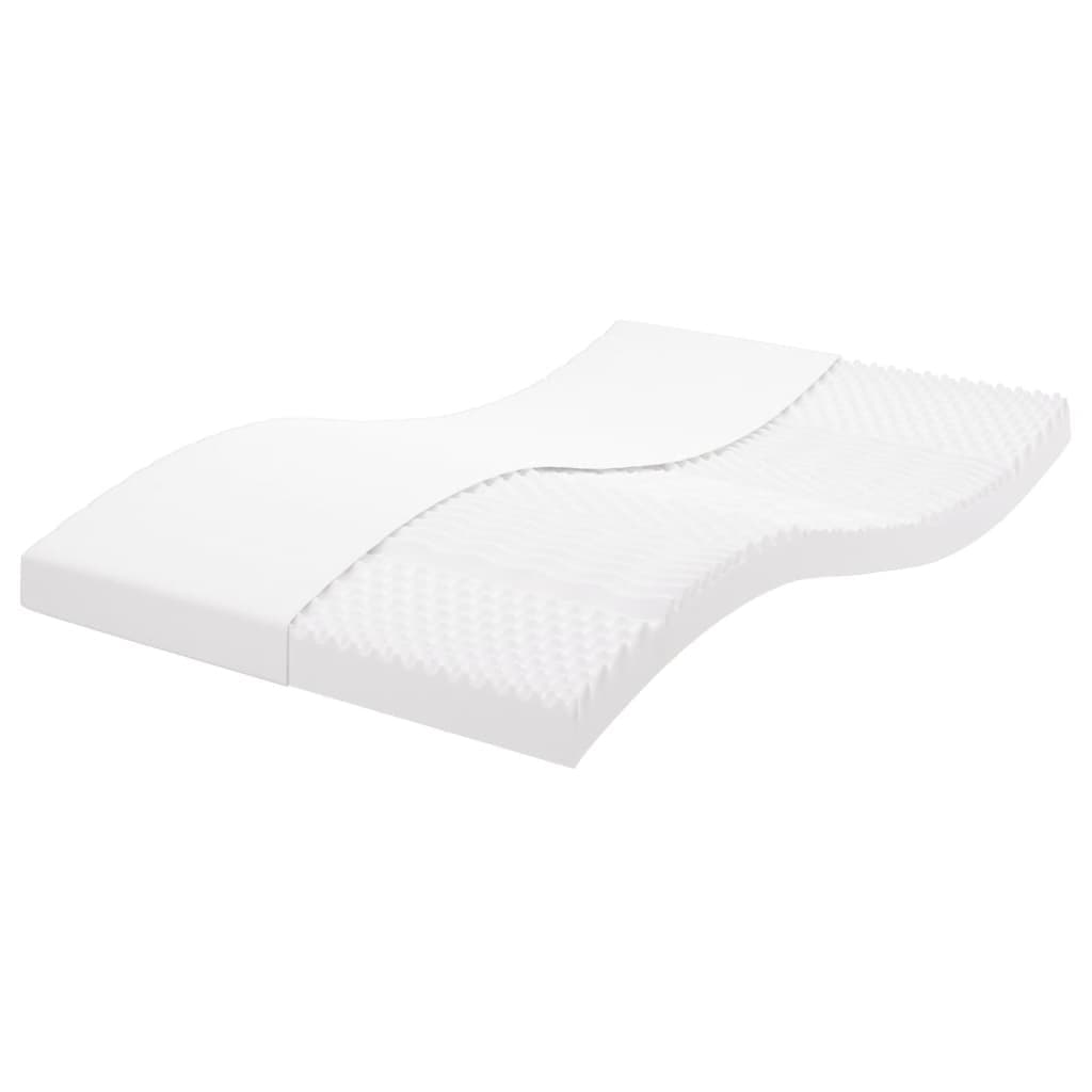 vidaXL Colchão de espuma 140x190 cm 7 zonas dureza 20 ILD branco