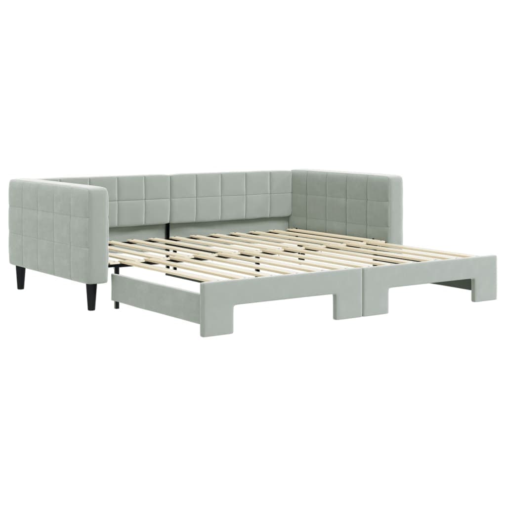 vidaXL Sofá-cama com gavetão 100x200 cm veludo cinzento-claro