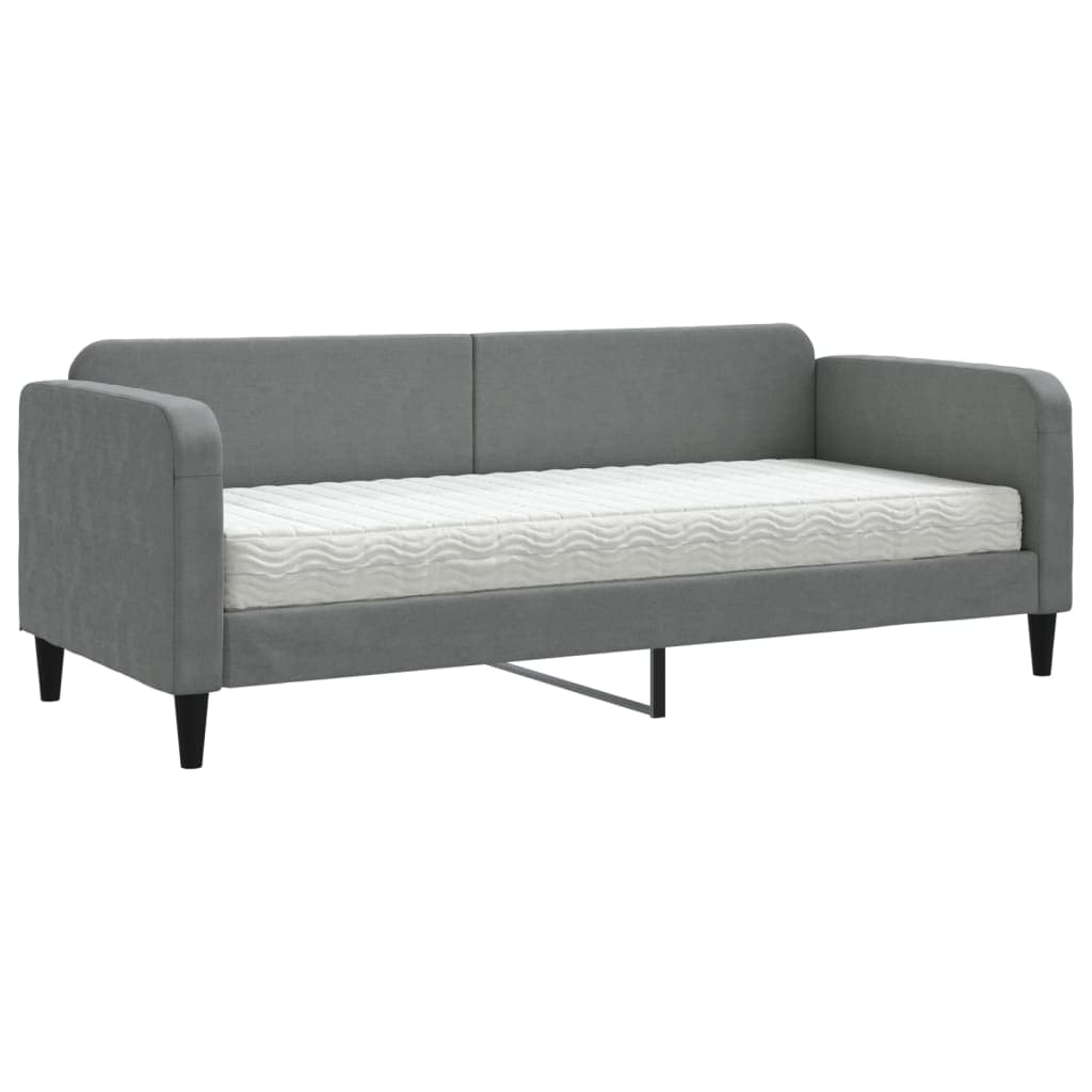 vidaXL Sofá-cama com colchão 80x200 cm tecido cinzento-escuro