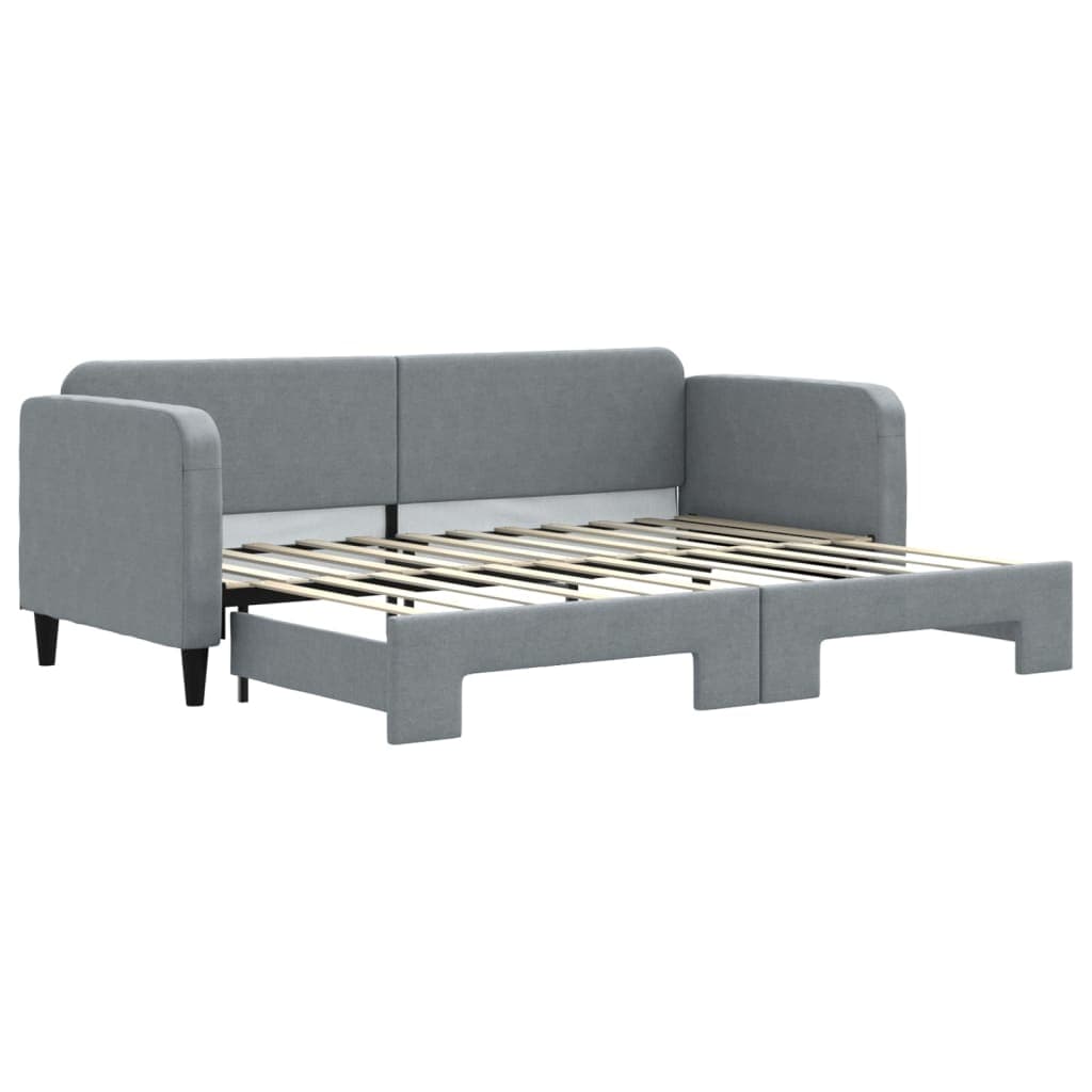 vidaXL Sofá-cama com gavetão 80x200 cm tecido cinzento-claro