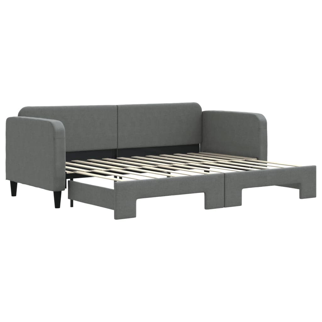 vidaXL Sofá-cama com gavetão 80x200 cm tecido cinzento-escuro