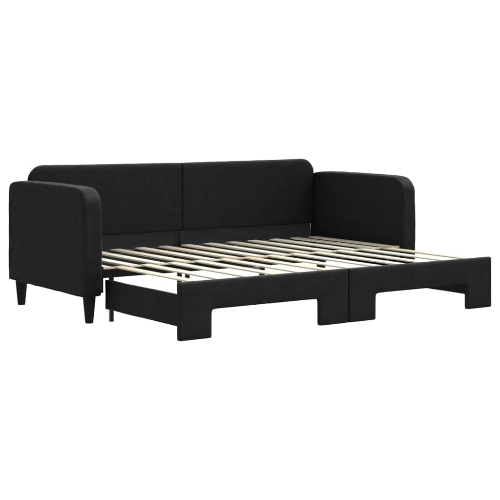 vidaXL Sofá-cama com gavetão 80x200 cm tecido preto
