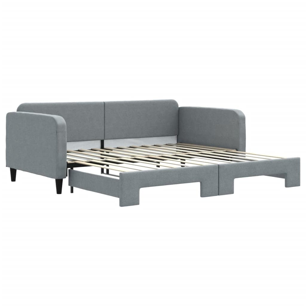 vidaXL Sofá-cama com gavetão 100x200 cm tecido cinzento-claro