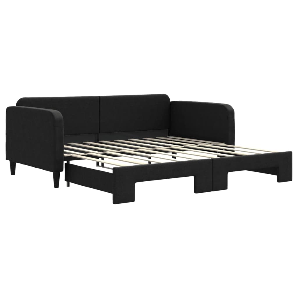 vidaXL Sofá-cama com gavetão 90x190 cm tecido preto