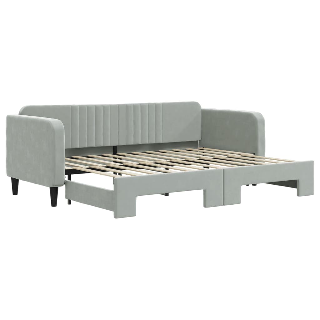 vidaXL Sofá-cama com gavetão 80x200 cm veludo cinzento-claro
