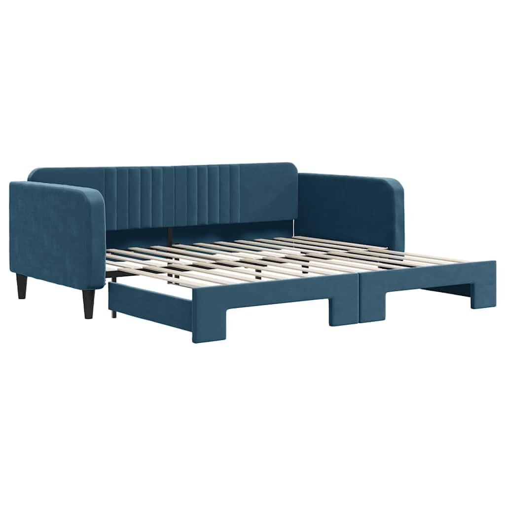 vidaXL Sofá-cama com Gavetão 100x200 cm Veludo Azul - 662307029