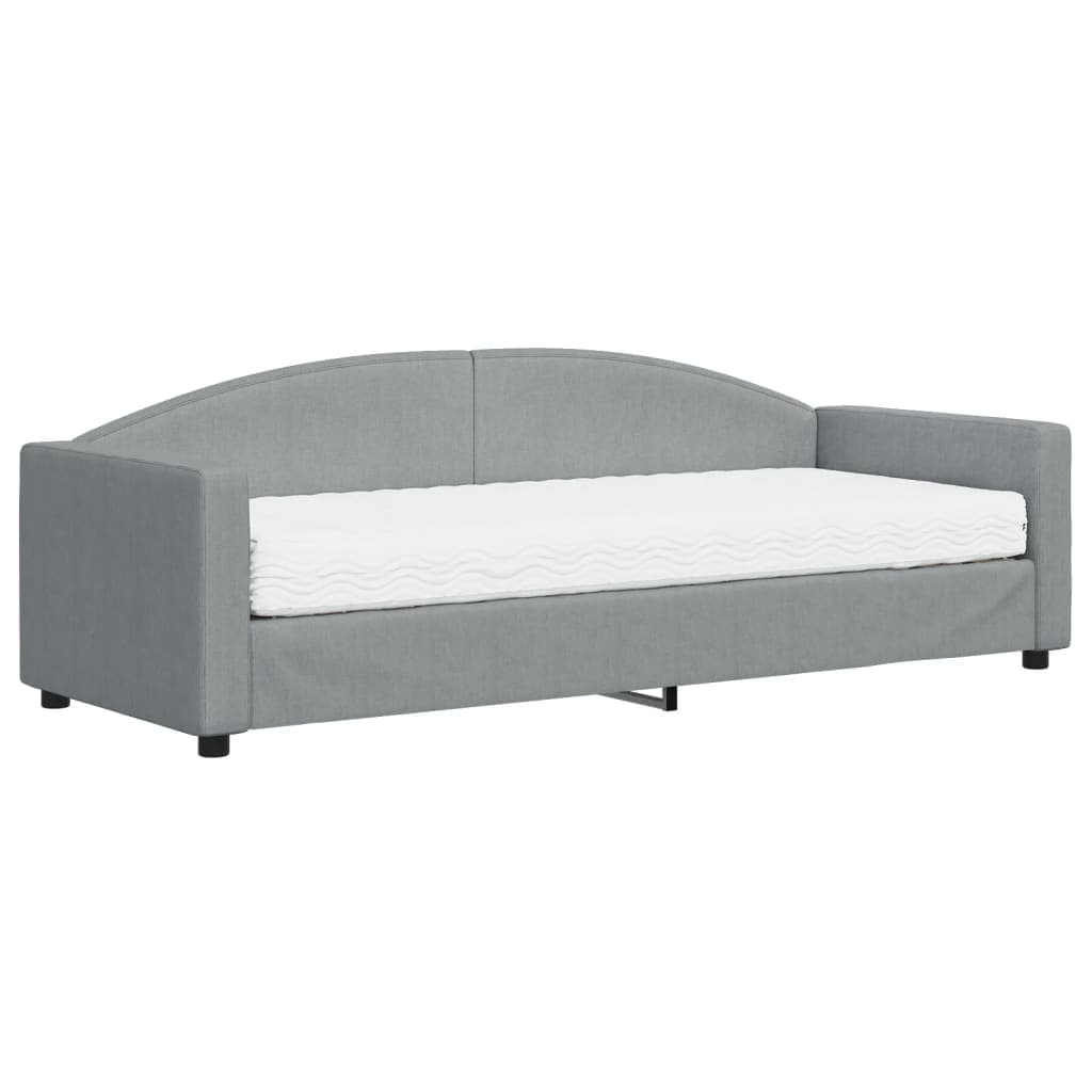 vidaXL Sofá-cama com colchão 80x200 cm tecido cinzento-claro