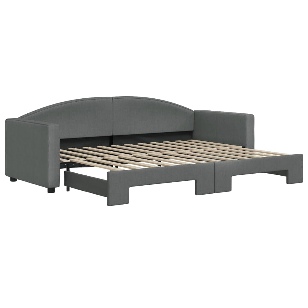 vidaXL Sofá-cama com gavetão 80x200 cm tecido cinzento-escuro