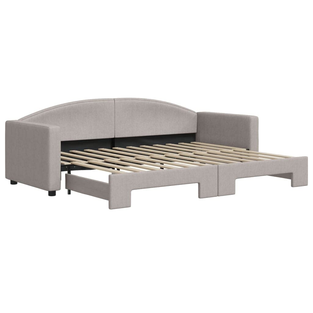 vidaXL Sofá-cama com gavetão 80x200 cm tecido cinzento-acastanhado