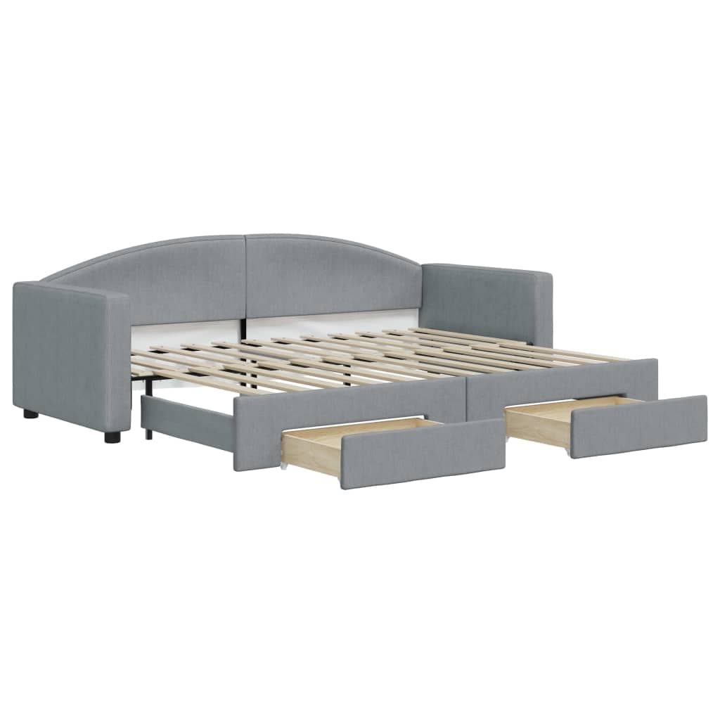 vidaXL Sofá-cama c/ gavetão e gavetas 80x200 cm tecido cinzento-claro