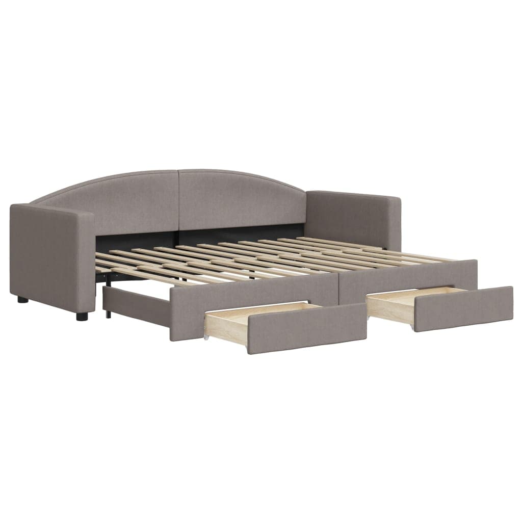 vidaXL Sofá-cama c/ gavetão/gavetas 80x200 cm tecido cinza-acastanhado