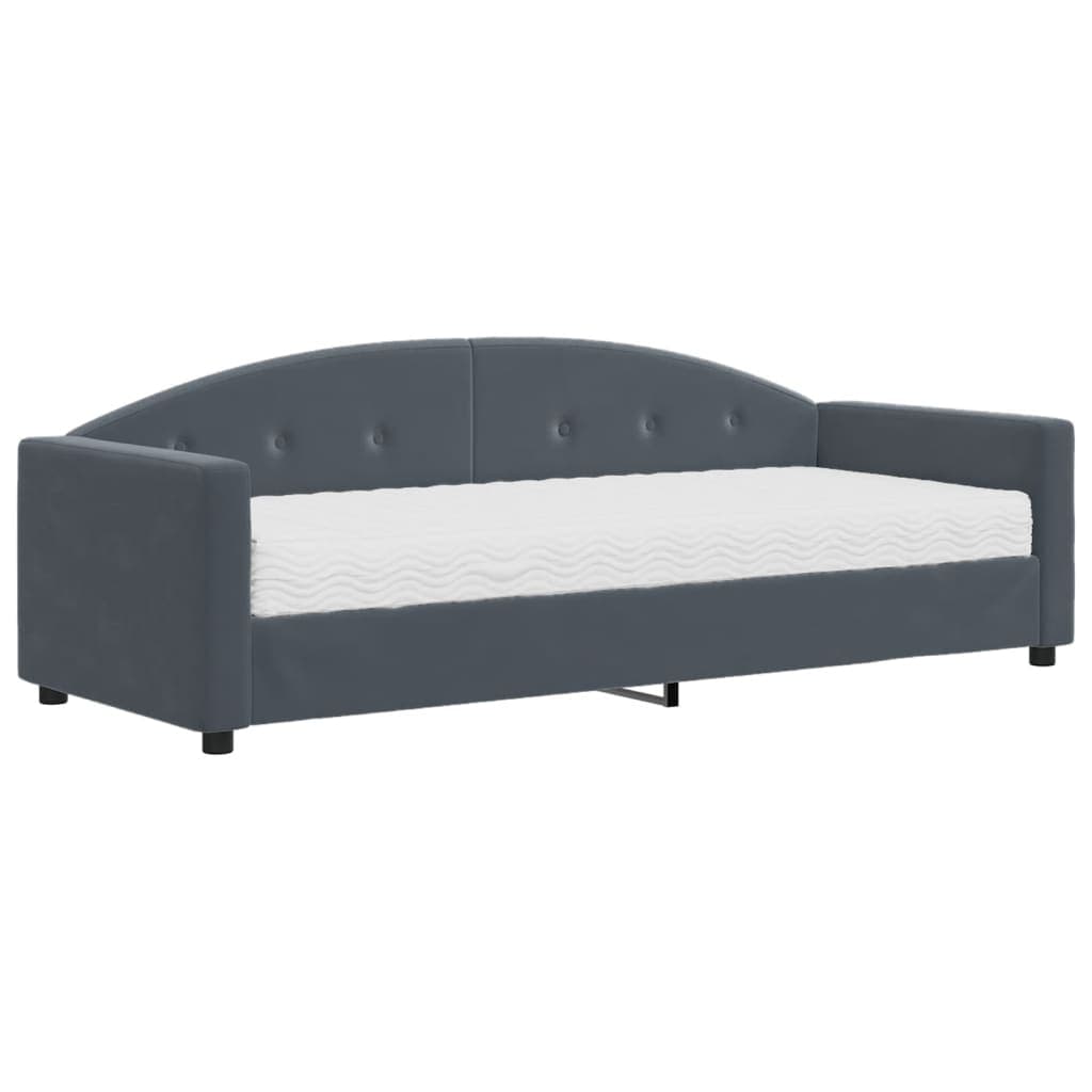 vidaXL Sofá-cama com colchão 80x200 cm veludo cinzento-escuro