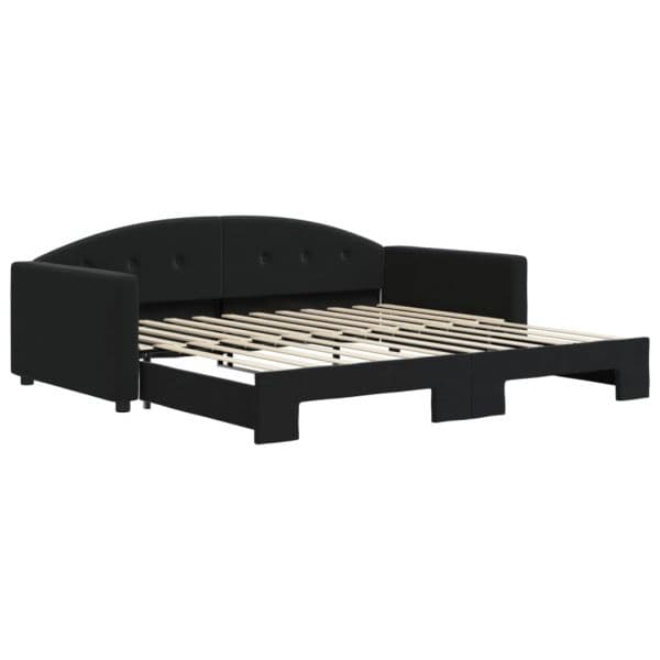 vidaXL Sofá-cama com Gavetão 100x200 cm Veludo Preto - 4256166339