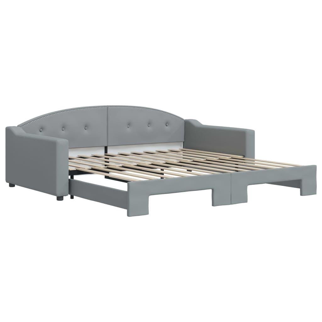 vidaXL Sofá-cama com gavetão 100x200 cm tecido cinzento-claro