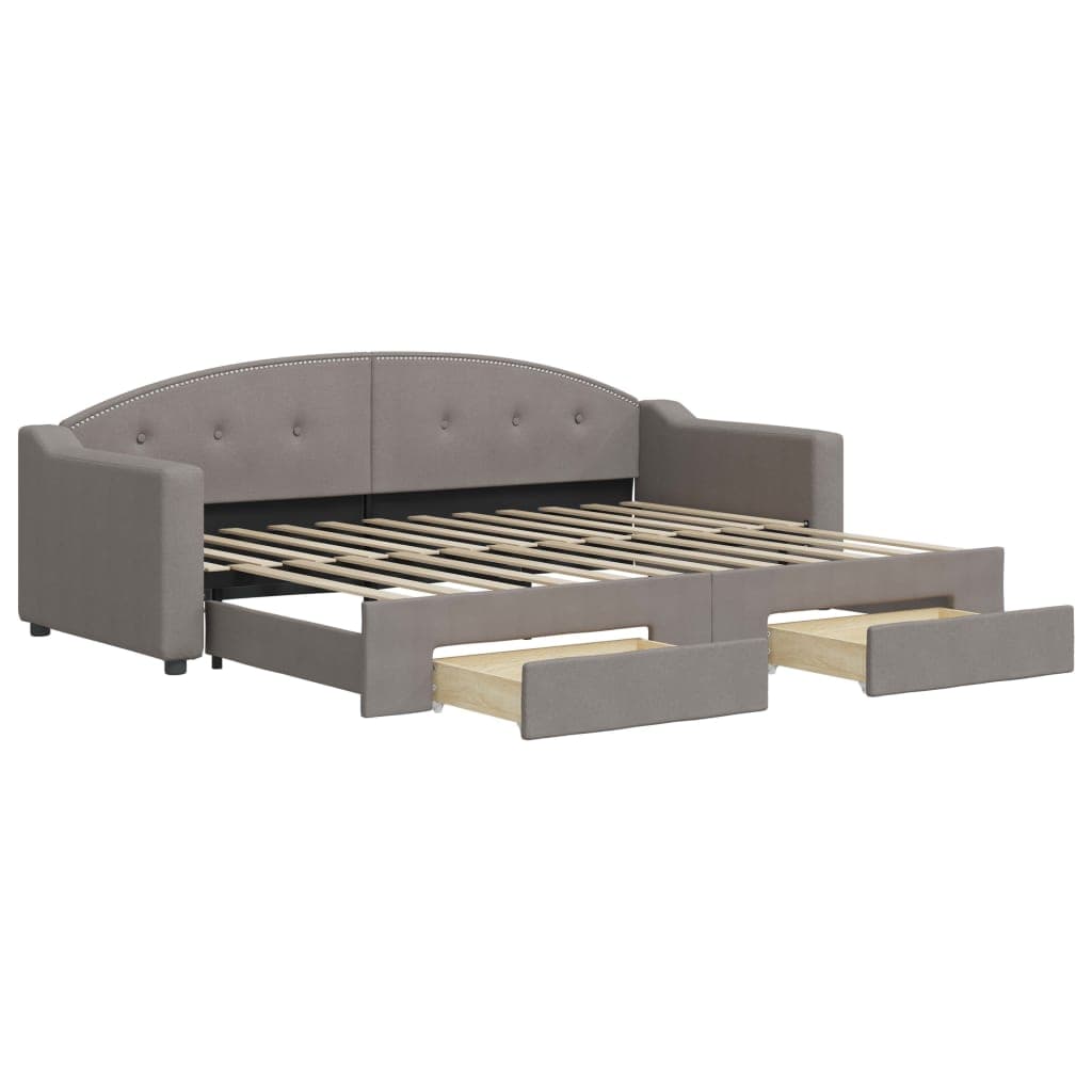 vidaXL Sofá-cama c/ gavetão/gavetas 80x200 cm tecido cinza-acastanhado