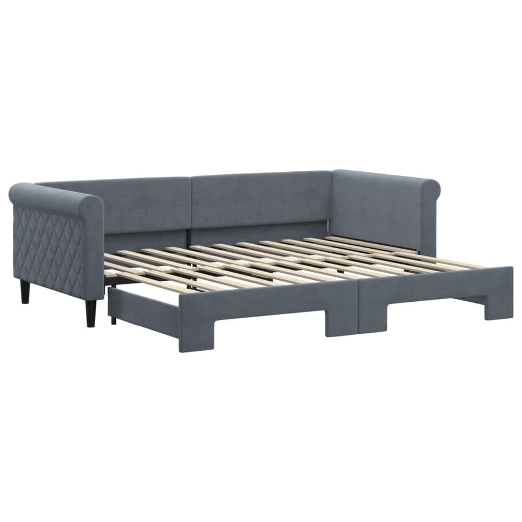 vidaXL Sofá-cama com gavetão 90x200 cm veludo cinzento-escuro