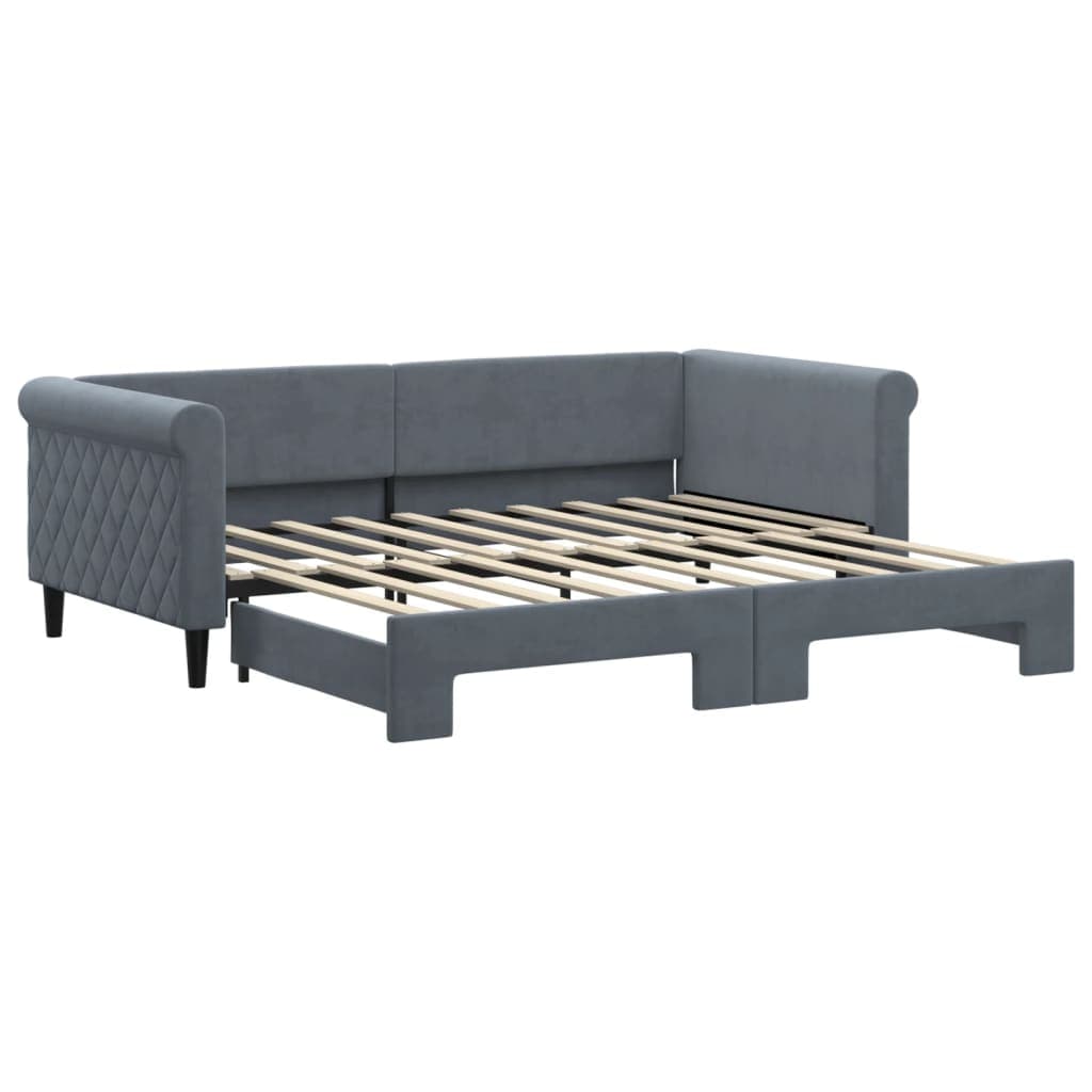 vidaXL Sofá-cama com gavetão 90x190 cm veludo cinzento-escuro