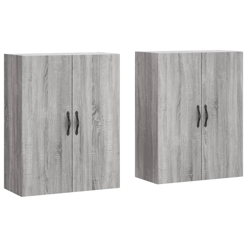 vidaXL Móveis de parede 2 pcs derivados de madeira cinzento sonoma