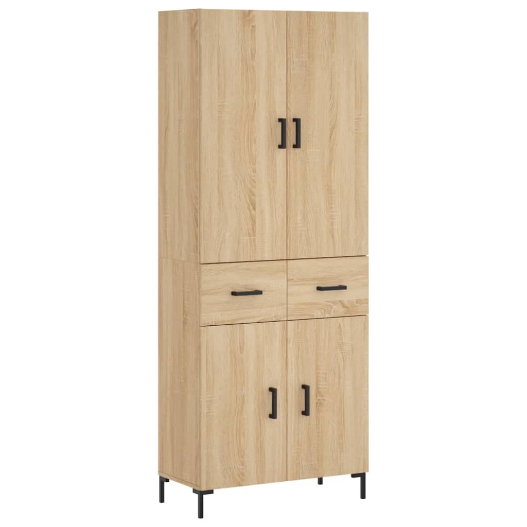 vidaXL Armário alto 69,5x34x180 cm derivados de madeira cor sonoma