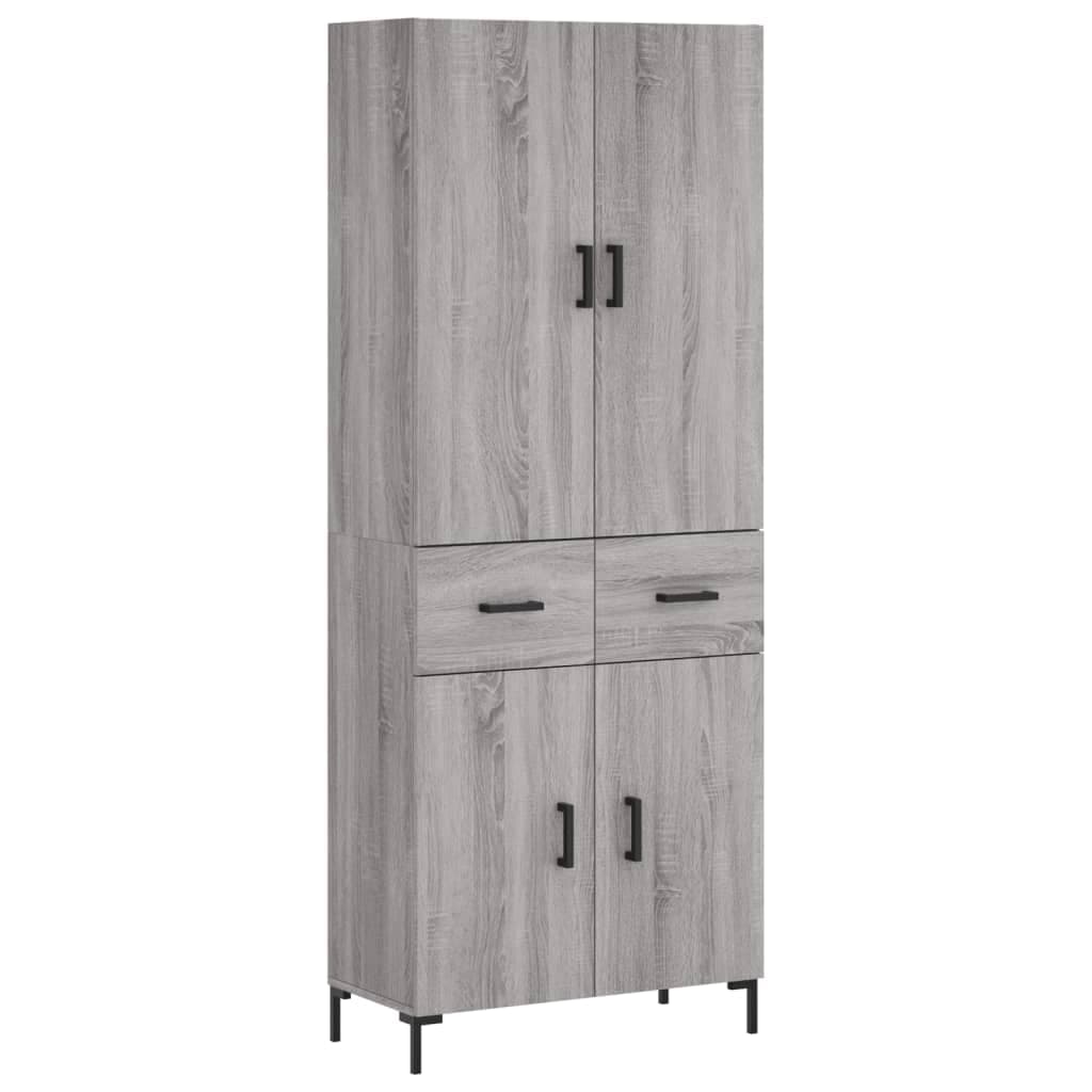 vidaXL Armário alto 69,5x34x180 cm derivados de madeira sonoma cinza