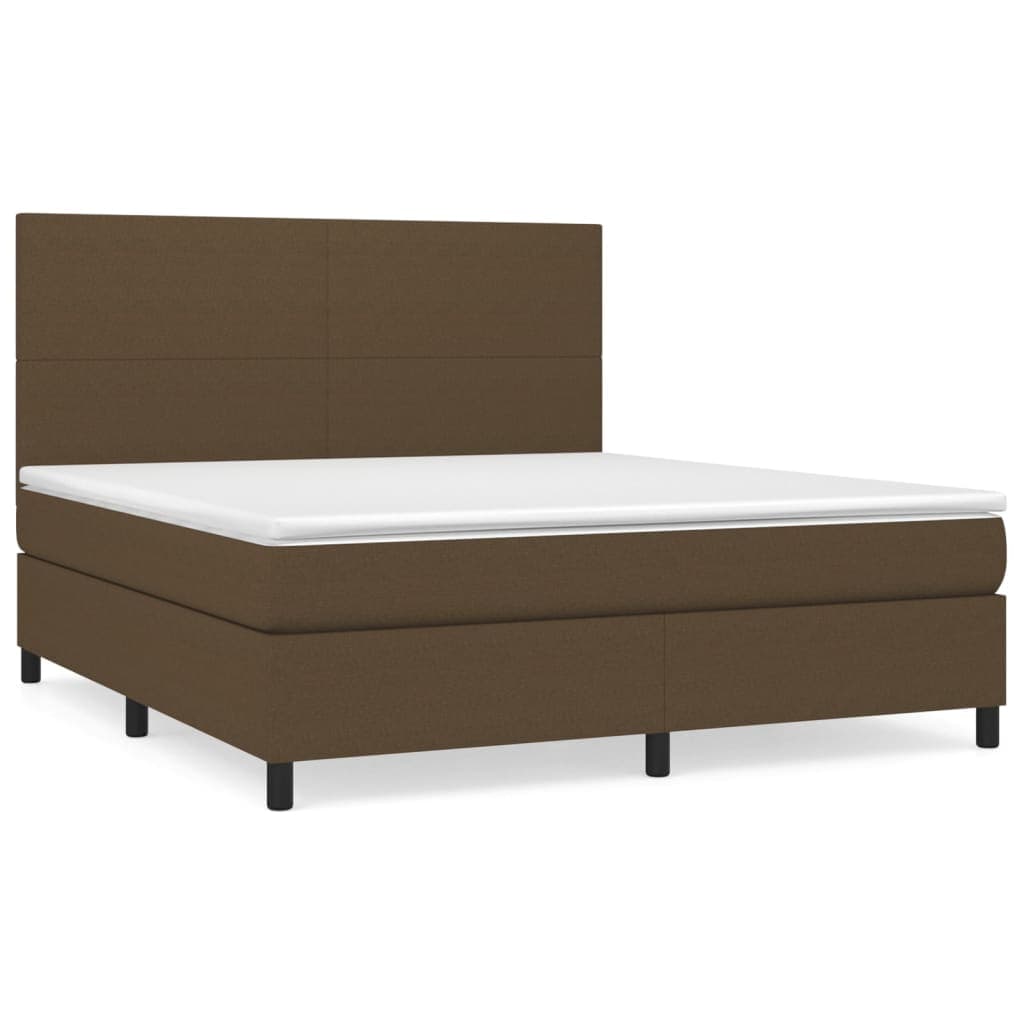 vidaXL Cama com molas/colchão 160x200 cm tecido castanho-escuro