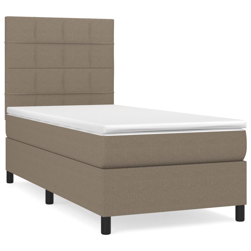 vidaXL Cama com Molas/colchão 80x200 cm Tecido Castanho-acinzentado - 1651282022