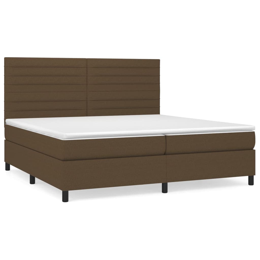 vidaXL Cama com molas/colchão 200x200 cm tecido castanho-escuro