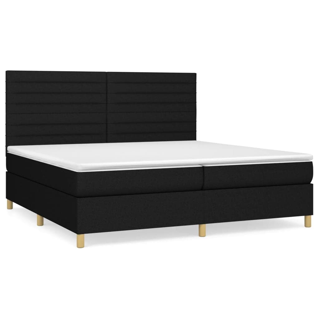 vidaXL Cama com Molas/colchão 200x200 cm Tecido Preto - 1037965078