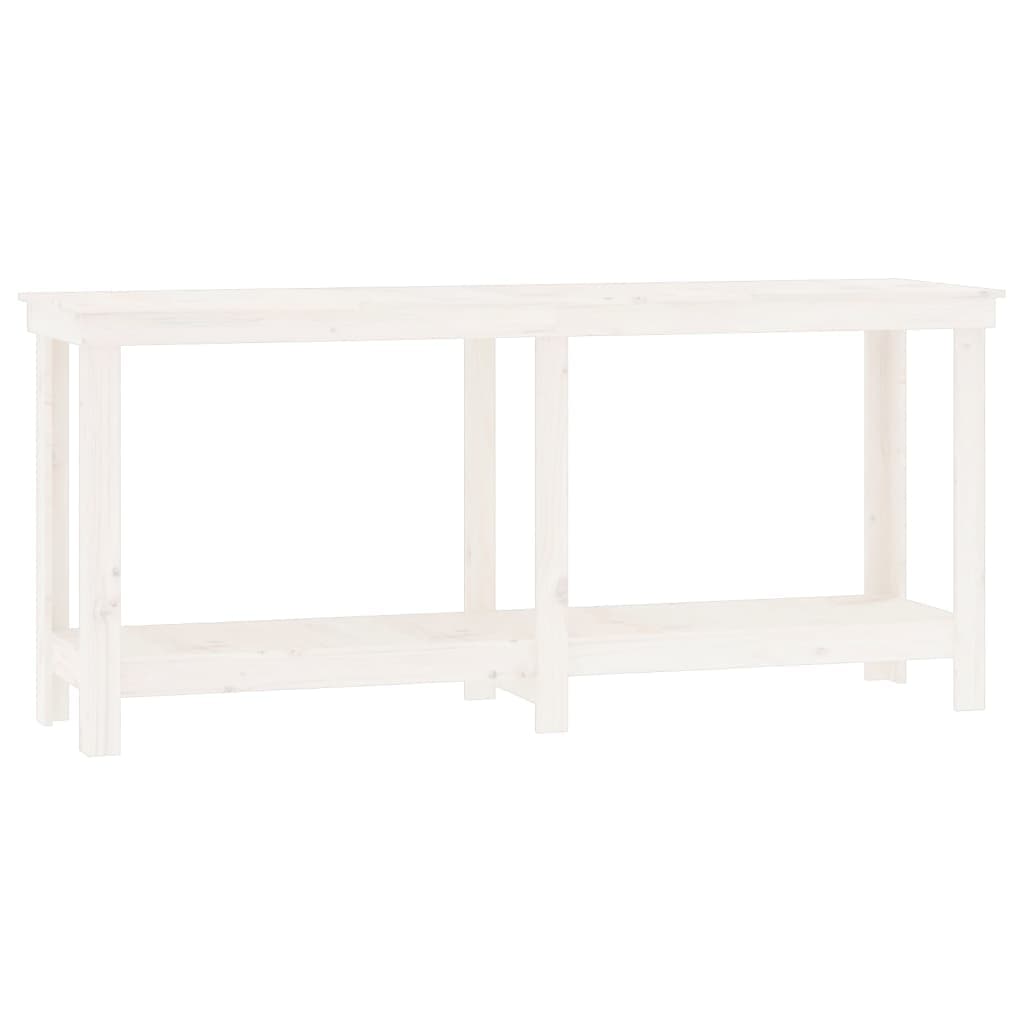 vidaXL Banco de trabalho 180x50x80 cm pinho maciço branco