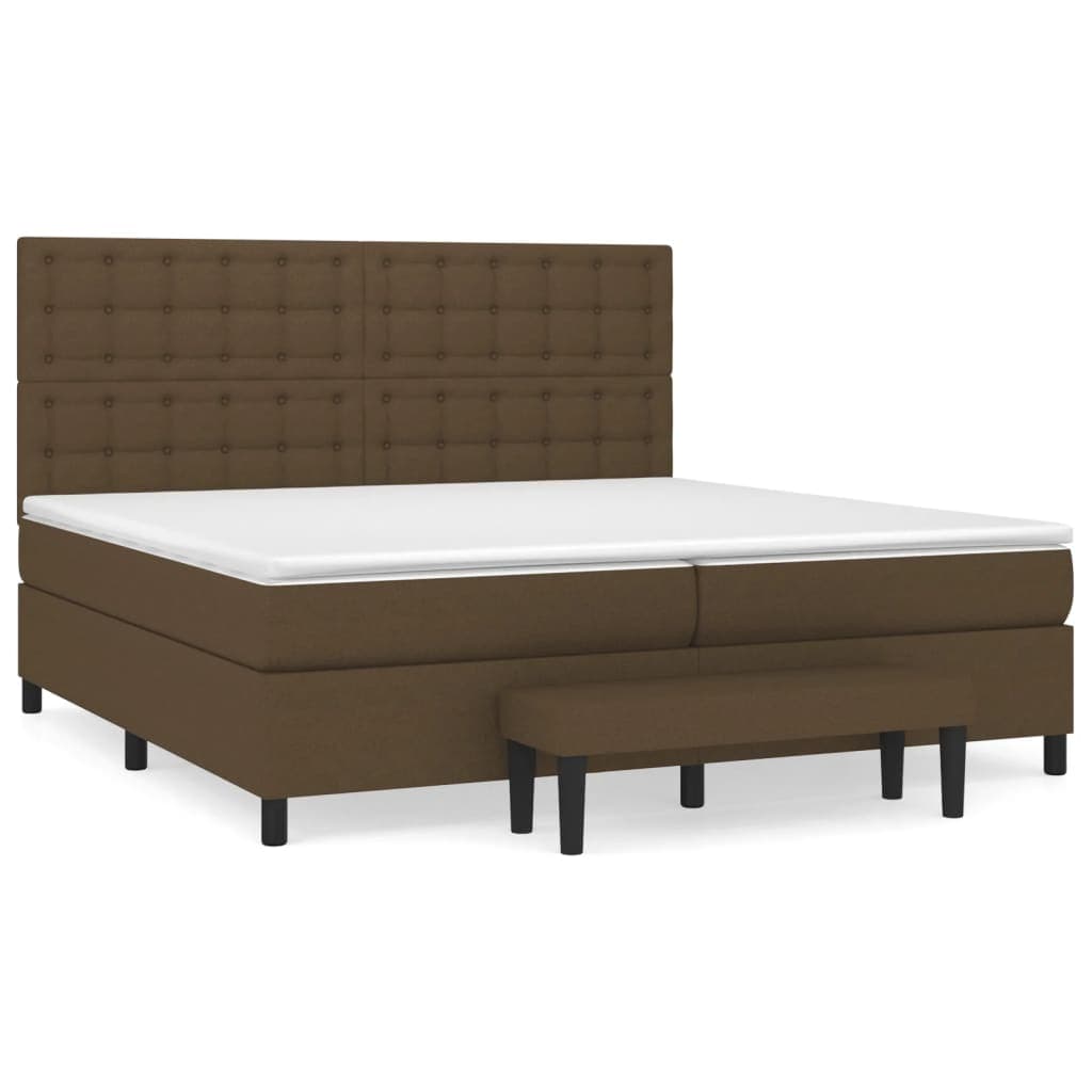 vidaXL Cama com molas/colchão 200x200 cm tecido castanho-escuro