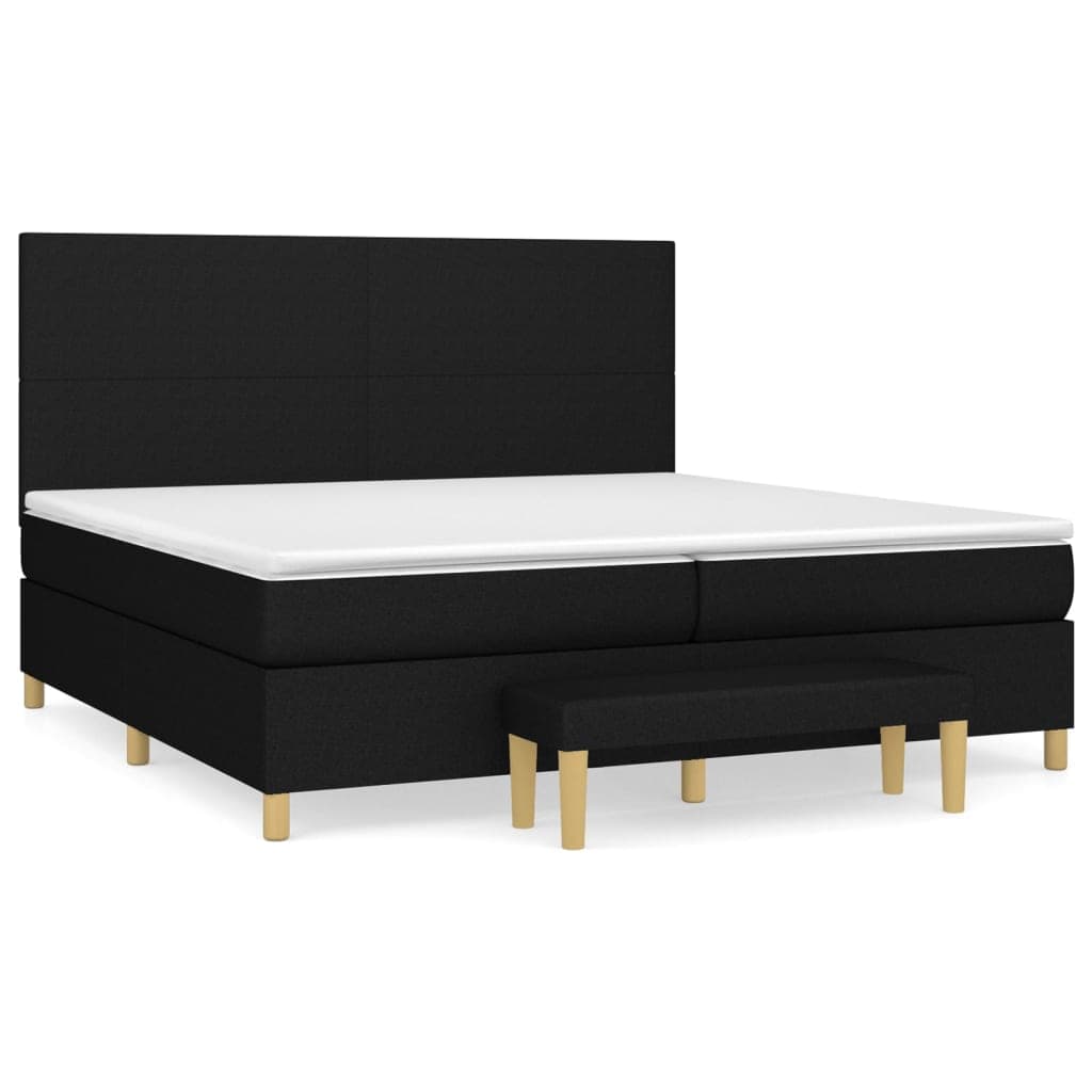 Cama com Molas/colchão 200x200 cm Tecido Preto - 3137023